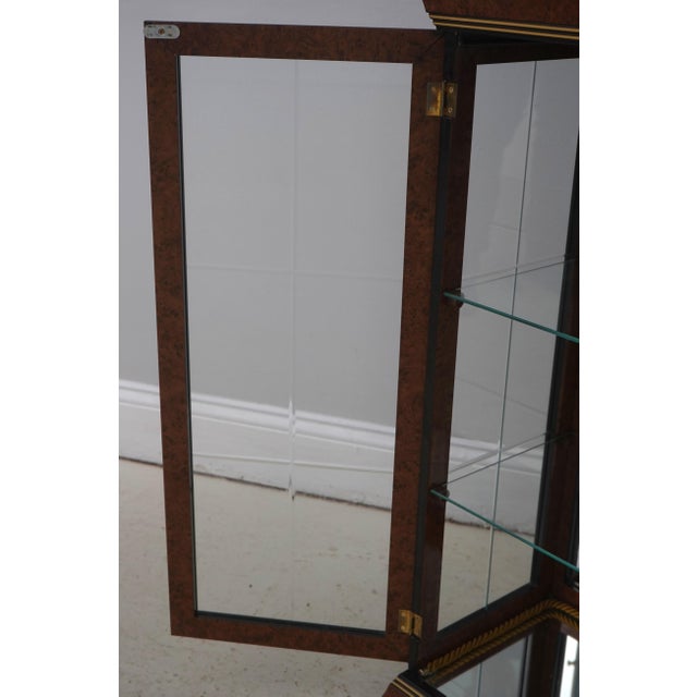 Glass Italian 2 Door Etched Glass Decorated Curio Display Cabinet For Sale - Image 7 of 15