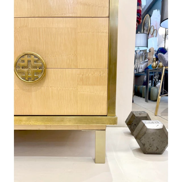 Sinopoli 1970s Italian Back Finished Japonisme Brass Bamboo Sideboard/Cabinet For Sale - Image 9 of 13