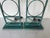 1980’s Vintage Verdigris Metal Geometric Table Lamps – A Pair For Sale - Image 4 of 9