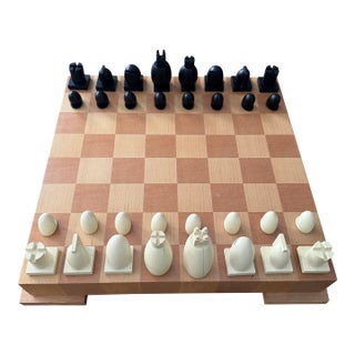 Michael Graves 1990s Chess and Checkers Postmodern Set Maplewood Board Modern For Sale