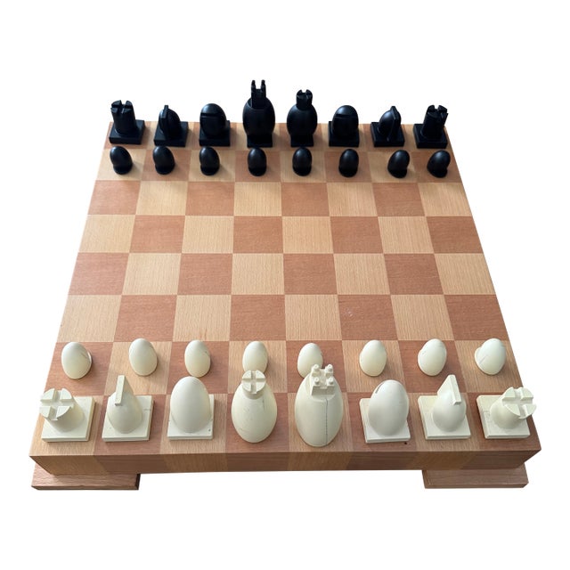 Michael Graves 1990s Chess and Checkers Postmodern Set Maplewood Board Modern For Sale