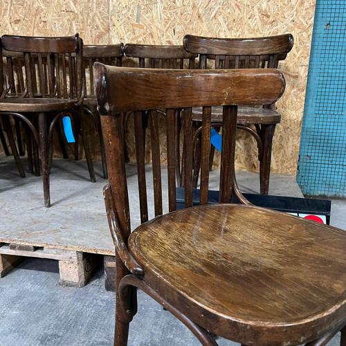 Vintage Bistro Dining Chair in Bentwood and Dark Oak, 1950s For Sale - Image 3 of 4