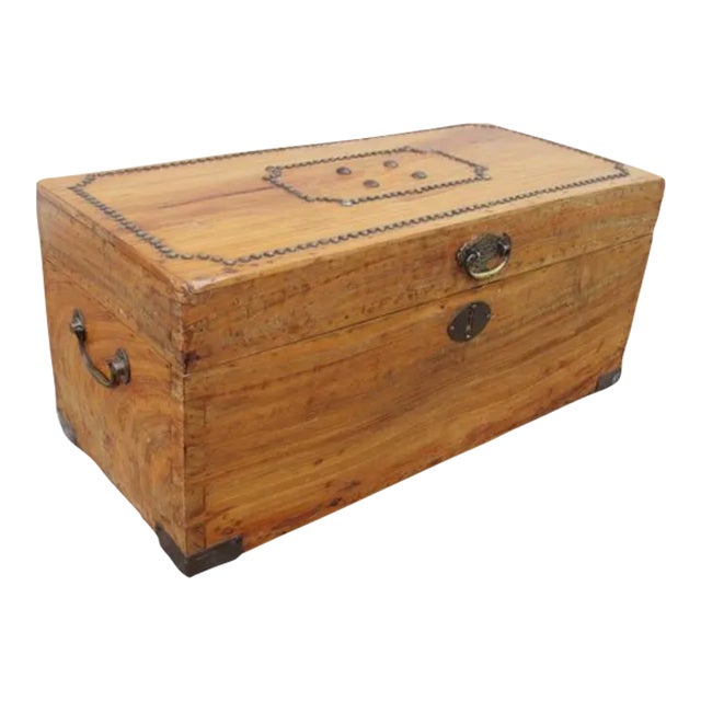 Late 19th Century Small Scale Camphor Wood Trunk For Sale