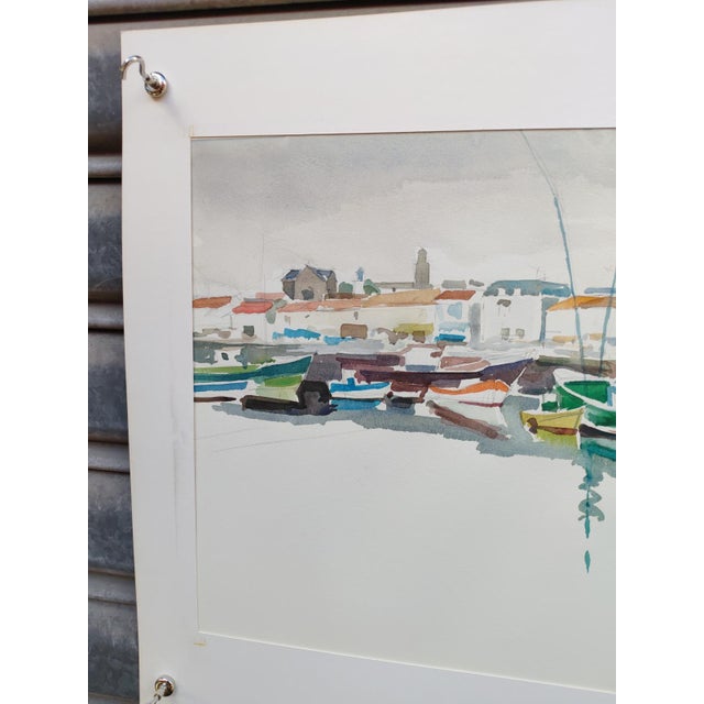 1980s Michel Roubille, L'Île d'Yeu, 1982, Watercolor For Sale - Image 5 of 6