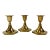 Brass MCM Candlestick Holder Trio For Sale