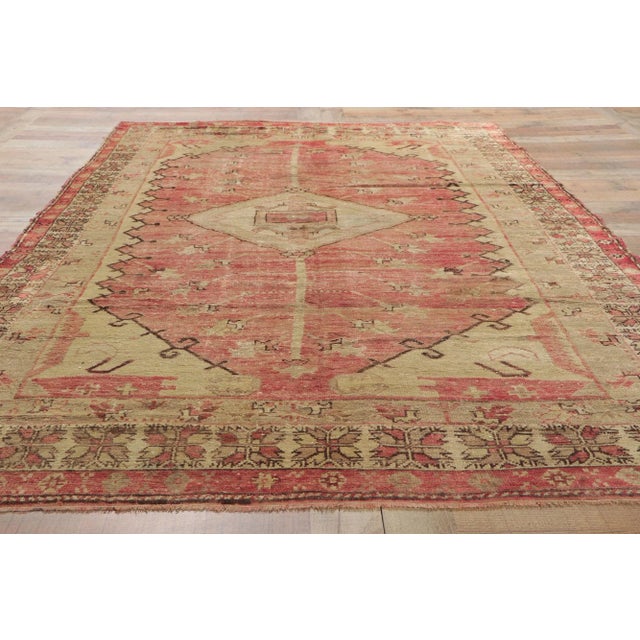 Textile Distressed Vintage Turkish Oushak Rug - 05'04 X 09'03 For Sale - Image 7 of 9