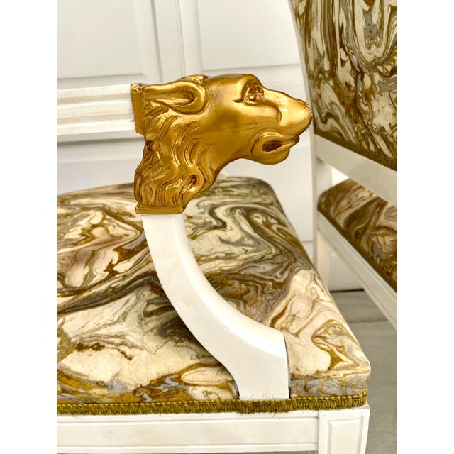 Set of 4 Traditional Empire Lion Head Armchairs For Sale - Image 12 of 12