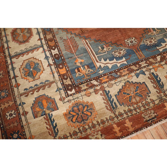 Zabihi Collection Antique Tribal Persian Bakshaish Rug - 9'9" x 15'1" For Sale In New York - Image 6 of 12