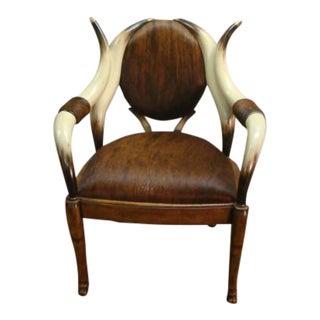 Theodore Alexander Bull Horn Style Chair For Sale