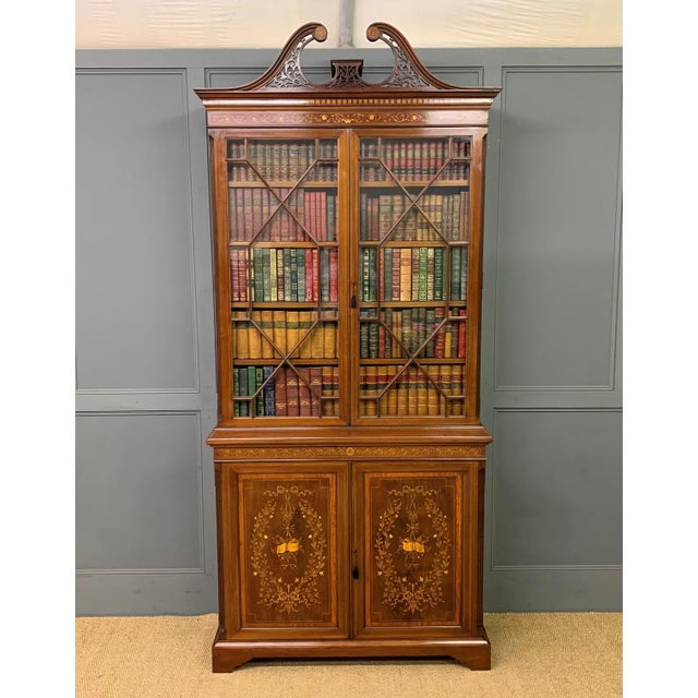 Inlaid Mahogan Bookcase from Edwards and Roberts, 1890 For Sale - Image 18 of 18