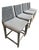 4 Serena & Lily Balboa Rattan Counter Stools in Mist With Chalk & White Perennials Cushions For Sale