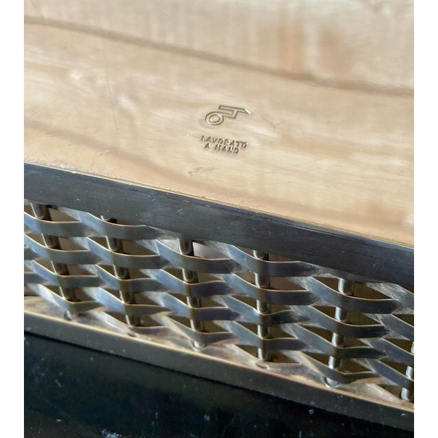 Mid-Century Modern Mid-Century Italian Architectural Silver-Plated Woven Metal Ashtray, 1960s For Sale - Image 3 of 6