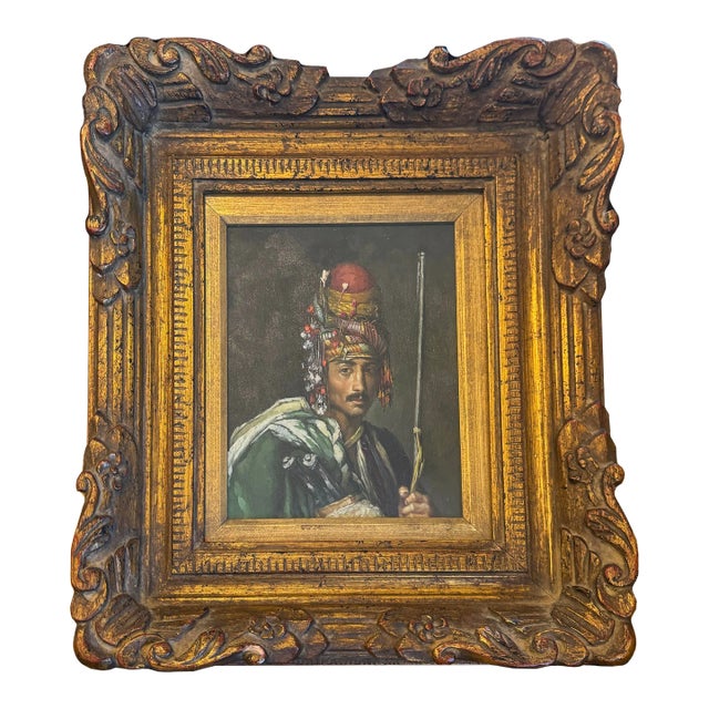 Antique Oil Painting Inspired by the Original c.1869 French Masterpiece "Bashi Bazouk" by Jean-Léon Gerome For Sale