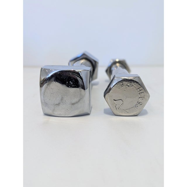 Industrial Nut and Bolt Bookends For Sale - Image 4 of 4