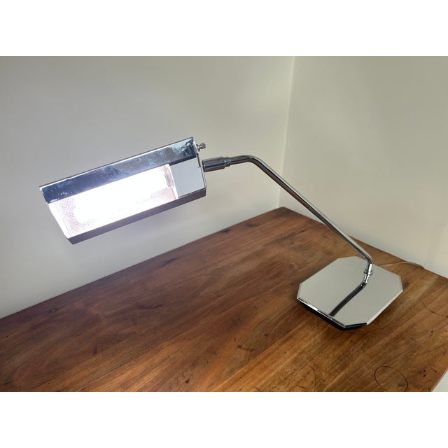 Mid-Century Koch & Lowy Adjustable Chrome Desk Lamp For Sale - Image 10 of 12