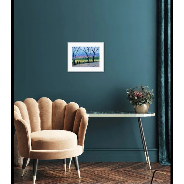 Blue "Country Lane, Reno, NV" Contemporary Landscape Oil Painting For Sale - Image 8 of 12