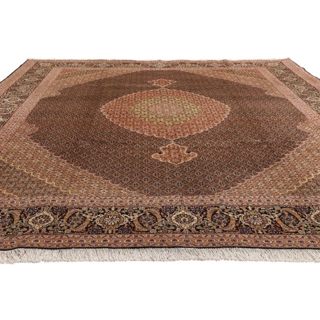 Victorian Vintage Persian Mahi Tabriz Rug, 07'09 X 11'01 For Sale - Image 3 of 10