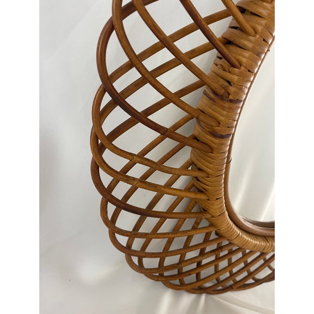 Italian Riviera 1960's Rattan Oval Mirror by Franco Albini For Sale In Jacksonville, FL - Image 6 of 9