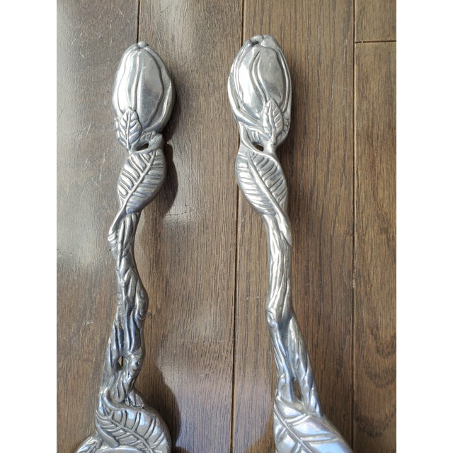 Art Nouveau Vintage Arthur Court Magnolia Serving Set - Pair For Sale - Image 3 of 6