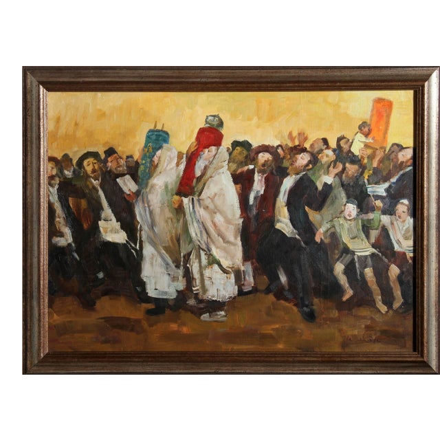 Adolf Adler, Parading the Torah, Oil Painting For Sale