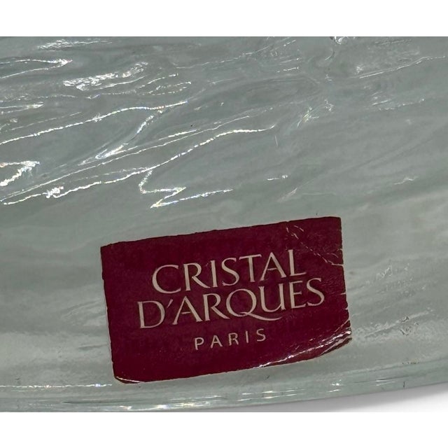 Contemporary Vintage Cristal d'Arques Paris, France 24% Lead Crystal Rearing Horse Figurine on Frosted Oval Base For Sale - Image 3 of 12