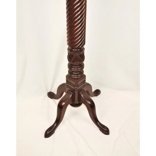 English Antique Mahogany Tall Standing Plant Stand For Sale - Image 3 of 8