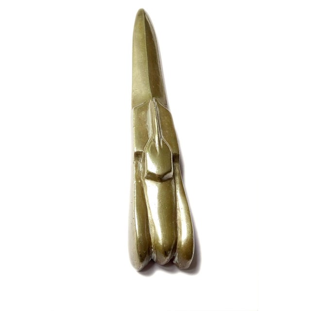 Extremely rare Art Deco bronze letter opener in the shape of a care, think Bugatti Delahaye Delage Designs, heavy quality!