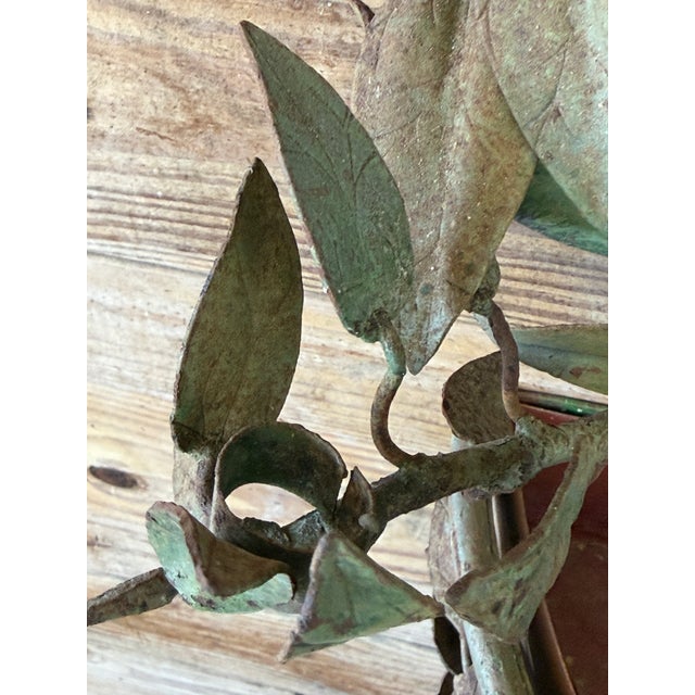 Rare Vintage Italian Tole Lemon Tree Wall Jardiniere With Five-Light Candelabra, Two-Piece Set For Sale - Image 9 of 12