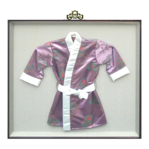 Vintage Silk Child's Kimono Robe - Framed Wall Hanging