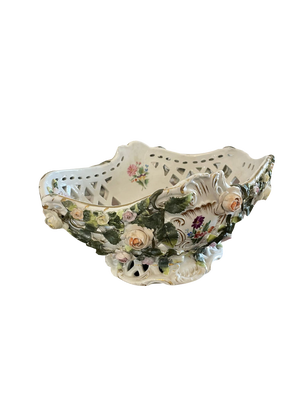 Antique 19th Century Meissen Work Basket Dish, 1880s