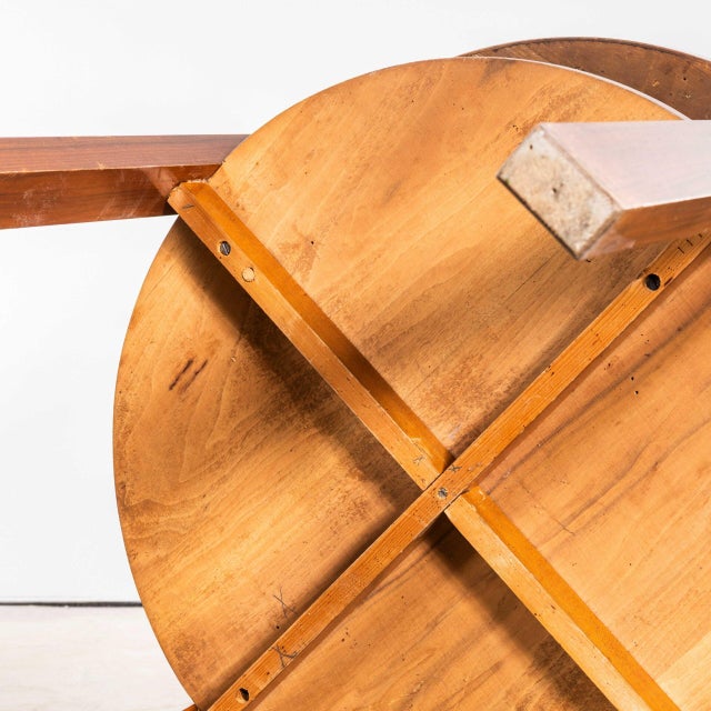 Wood Warm Oak Low Occasional Table with Glass Top, 1930s For Sale - Image 7 of 8