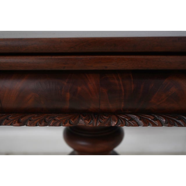 19th Century Antique American Empire Mahogany Game Table For Sale - Image 5 of 18