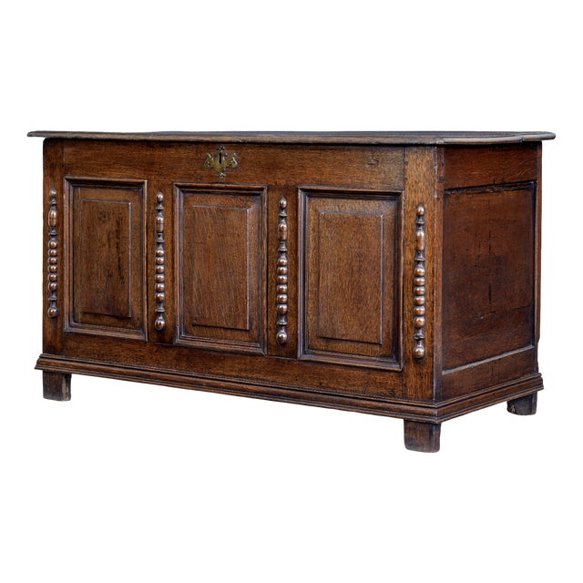 18th Century Small English Oak Coffer, 1790s For Sale