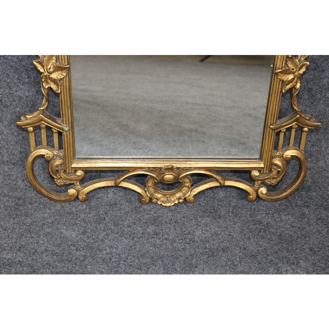 Chinese Pair of Chinese Gilded Style Carved Gilt Mirrors For Sale - Image 3 of 4