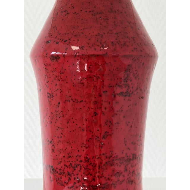 Vintage Red Ceramic Lamp, 1955 For Sale - Image 4 of 7