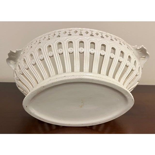 Antique 18th Century English George III Creamware Reticulated Basket For Sale - Image 14 of 14
