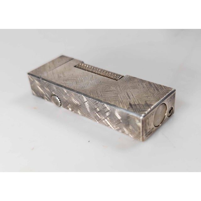 Dunhill Mid-Century English Dunhill Rollagas Lighter in Silverplate Florentine Pattern For Sale - Image 4 of 12