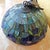 Late 20th Century Meyda Tiffany Blue Floral Stained Glass Hanging Pendant / Swag Lamp For Sale - Image 11 of 18