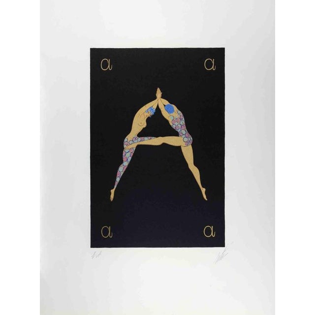Erté, Nude Letter A, 1976, Lithograph For Sale - Image 4 of 4