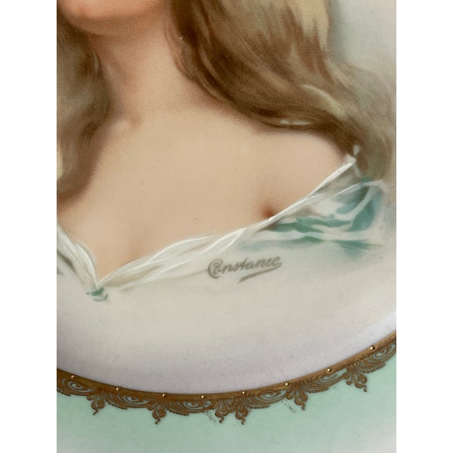 Antique Austrian Porcelain Cabinet Portrait Plate Constance of Austria For Sale - Image 4 of 7