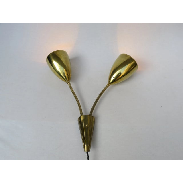 Brass Wall Lights with Flexible Arms, Set of 2 For Sale - Image 13 of 16
