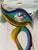 Glass Double Flame Murano Glass Sculpture by Adriano Della Valentino For Sale - Image 7 of 7