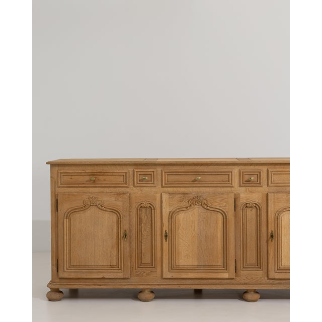 Wood Oak Louis XIV Buffet For Sale - Image 7 of 9