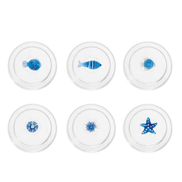 Add a touch of the sea to your table with the set of six tumblers from Zafferano's Teca Mare collection. Handcrafted from...