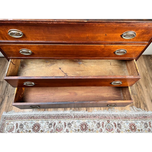Rare Labeled William Lloyd Springfield Massachusetts Federal Cherry Chest of Drawers, Circa 1800 For Sale - Image 10 of 12