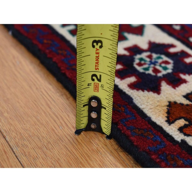 Traditional 1960 Carmine Red Vintage Persian Bakhtiari Garden Block Design Wool Hand Knotted Rug For Sale - Image 3 of 11