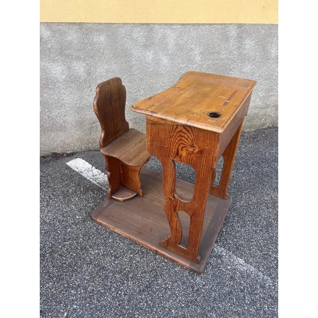 Antique School Desk, 1890s For Sale - Image 4 of 9