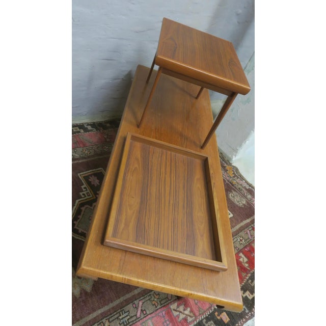 Johannes Andersen Teak Coffee Tables and Tray by Johannes Andersen for Trioh, Denmark, 1960s, Set of 3 For Sale - Image 4 of 16