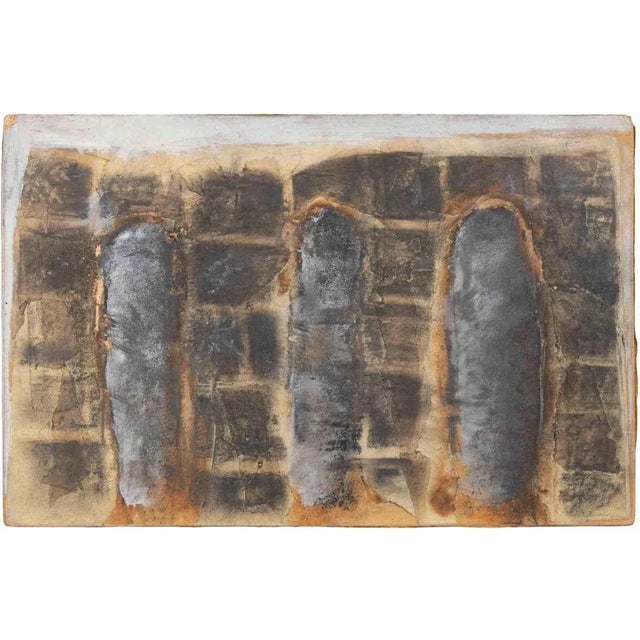 Paolo La Motta, Landscape, Graphite on Paper on Wood, 1998 For Sale - Image 4 of 4