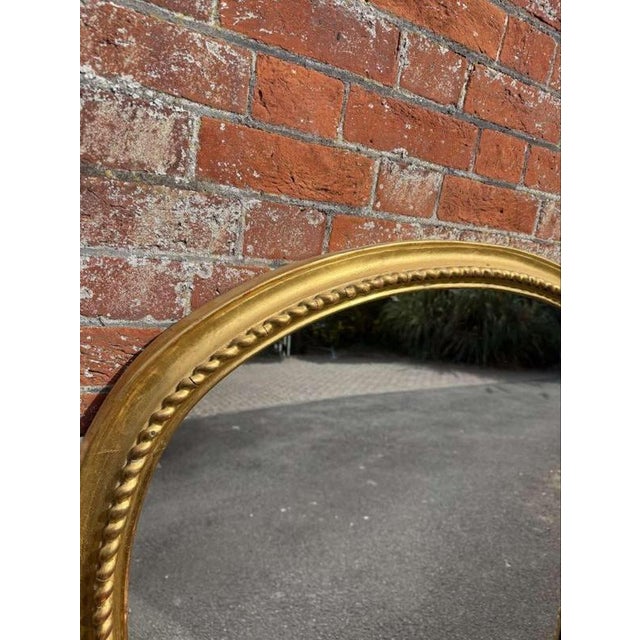 Antique English Gilt Hour Glass Ribbed Framed Overmantle Mirror, 19th Century For Sale - Image 6 of 8